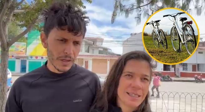 Cajamarca: Roban lujosas bicicletas a pareja de turistas que recorrían varios países