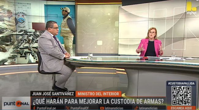 Santiváñez sobre las armas incautadas que volvieron a las calles: «Hay malos efectivos y hay que determinar quiénes son»