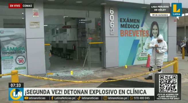 Comas: detonan artefacto explosivo en puerta de clínica