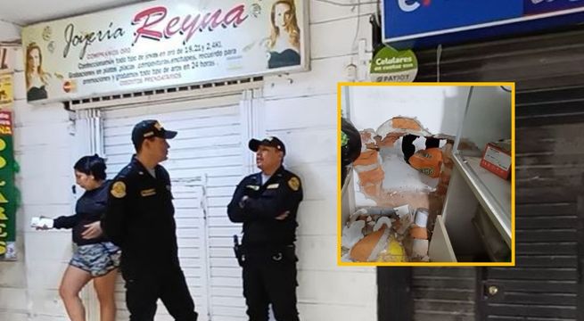 Roban joyería: ladrones hacen forado y se llevan 200 mil soles en mercadería