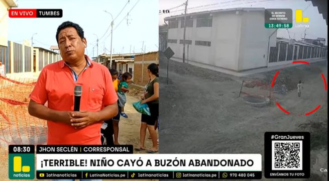 Niño cae a buzón sin tapa de más de tres metros de profundidad