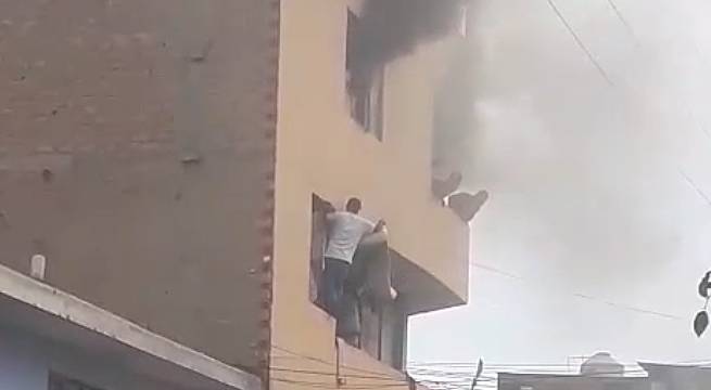 Menor salta desde un tercer piso para salvarse de incendio en Chorrillos [Video]