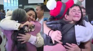 Lágrimas, abrazos y besos en aeropuerto por reencuentros a pocas horas de la Navidad