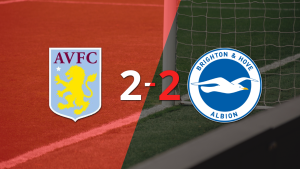 Aston Villa y Brighton and Hove igualaron por 2 en un vibrante partido