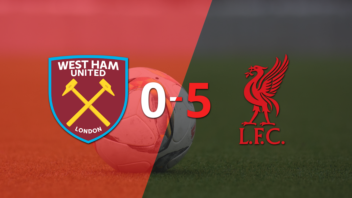 Liverpool goleó a West Ham United con un contundente 5 a 0