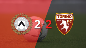 Udinese y Torino sellaron un empate a dos