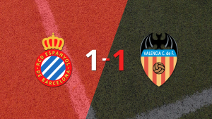 Espanyol y Valencia se repartieron los puntos en un 1 a 1