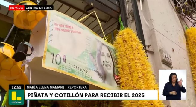 Piñatas con cara de Dina Boluarte son las más vendidas para fiestas de Año Nuevo [VIDEO]