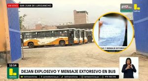 Empresa de transportes recibe explosivo y mensaje extorsivo en pleno estado de emergencia [VIDEO]