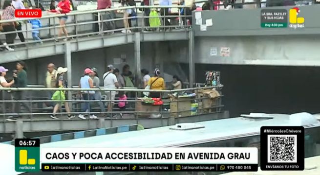 Av. Grau luce llena de vendedores ambulantes quienes bloquean accesos [VIDEO]