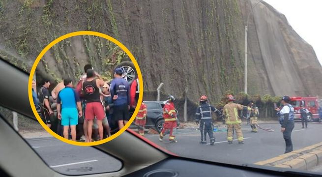 Chorrillos: accidente de camioneta genera congestión vehicular en la Costa Verde