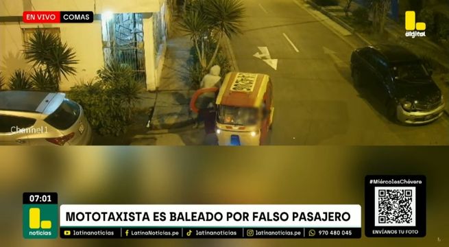 Falso pasajero balea a mototaxista en Comas: víctima lucha por su vida