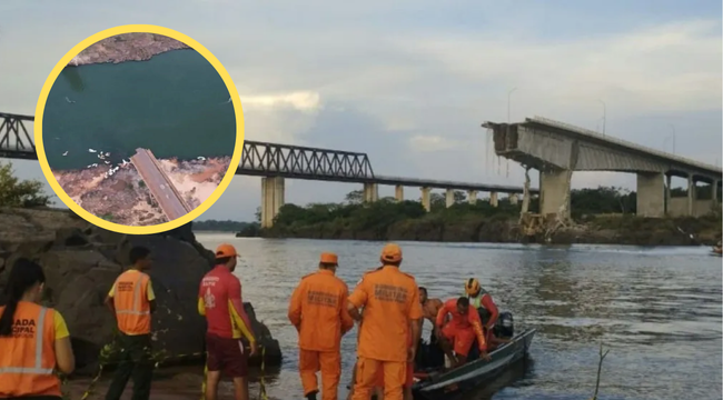 Puente de Brasil colapsa y río se contamina con ácido sulfúrico