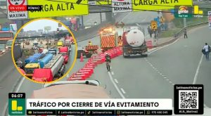 Rímac: gran congestión vehicular tras cierre de vía Evitamiento