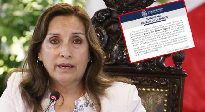 Fiscalía da 24 horas a Dina Boluarte para que dé documentos sobre intervención quirúrgica