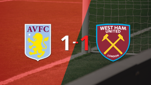 Reparto de puntos en el empate a uno entre Aston Villa y West Ham United