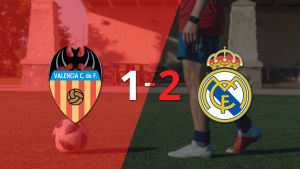 Real Madrid voltea el marcador y triunfa 2 a 1 ante Valencia con gol agónico