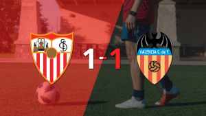 Sevilla logró un agónico empate ante Valencia