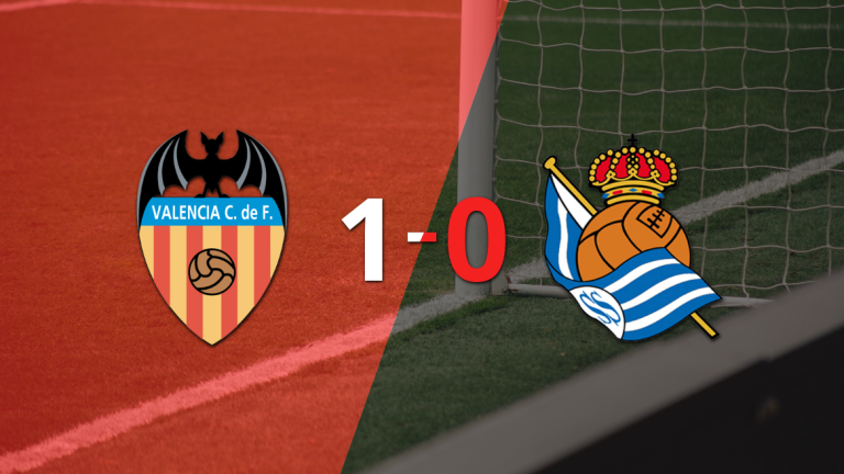 Valencia venció a Real Sociedad 1 a 0 en el estadio Mestalla