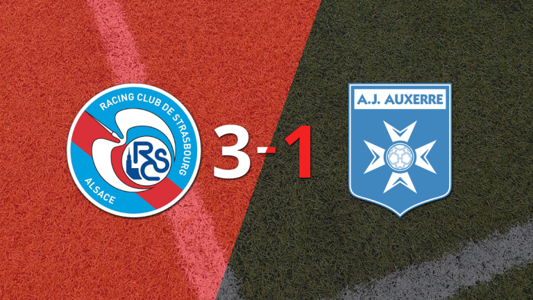 RC Strasbourg remonta el partido con Auxerre y sella el triunfo 3 a 1