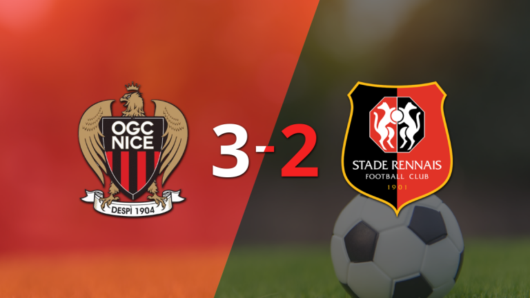 Triunfo 3-2 de Nice frente a Stade Rennes