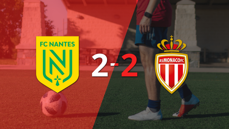 Nantes y Mónaco igualaron 2 a 2