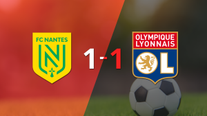 Sobre el final, Mostafa Mohamed marcó el gol del empate entre Nantes y Olympique Lyon