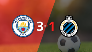 Manchester City superó por 3-1 a Club Brugge como local