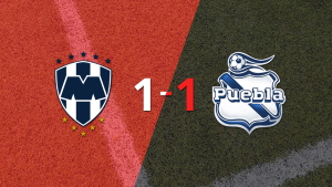 Puebla empató 1-1 contra CF Monterrey sobre el final del partido