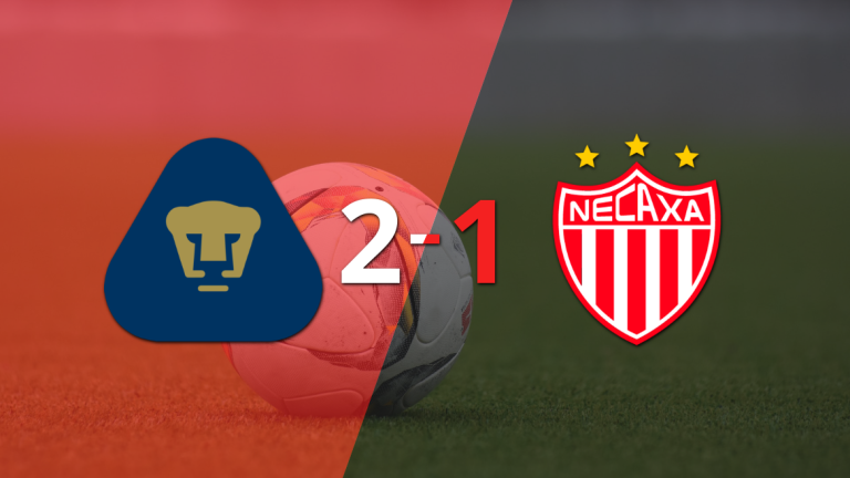 Pumas UNAM asegura la victoria al vencer 2-1 a Necaxa