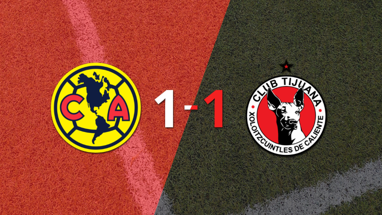 Club América logró sacar el empate de local frente a Tijuana