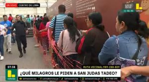 San Judas Tadeo: fieles hacen largas colas para ingresar a iglesia San Francisco