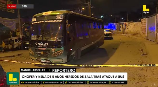 SJM: Chofer y niña de 5 años quedan heridos tras ataque a balazos contra bus [VIDEO]