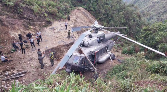 Helicóptero de la PNP sufre accidente con 11 policías a bordo en Amazonas