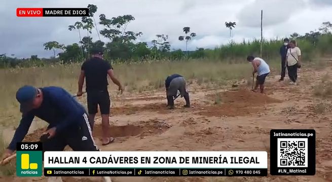 Madre de Dios: hallan cuatro cadáveres en zona minera ilegal