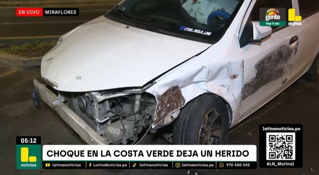 Miraflores: accidente de tránsito deja un herido en la Costa Verde | VIDEO