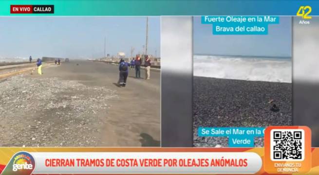 Callao: cierran tramo de la Costa Verde debido a intensos oleajes | VIDEO