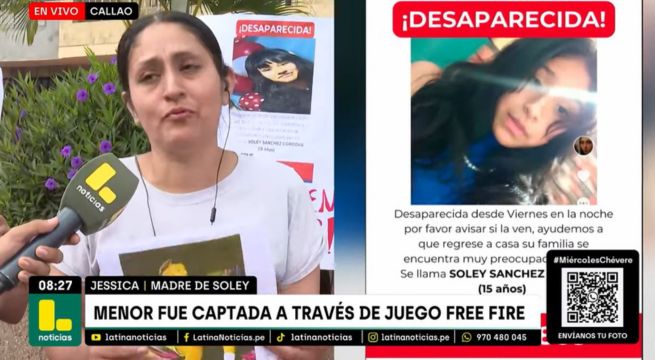 Menor desaparecida desde hace seis días: habría sido captada a través de Free Fire