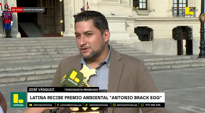 Periodista de Latina gana el premio «Antonio Brack Egg» del Ministerio del Ambiente