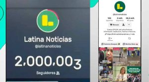 Latina Noticias llegó a 2 millones de seguidores en TikTok