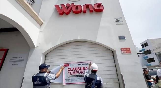 Clausuran supermercado Wong de Dos de Mayo por deficiencias sanitarias