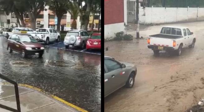 Intensas lluvias inundan las calles de Arequipa