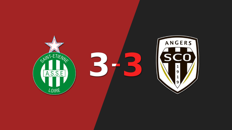 Ni el hat-trick de Himad Abdelli pudo evitar el empate de Angers con Saint Etienne