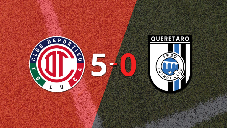 Tranquila victoria de Toluca FC por 5 a 0 frente a Querétaro