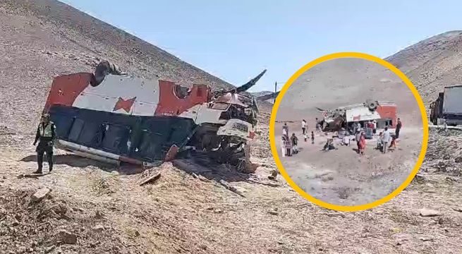 Arequipa: bus con 50 pasajeros sufre trágico accidente tras despiste