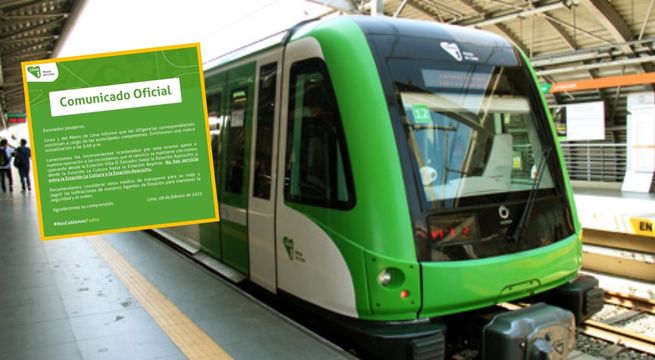 Línea 1 del Metro de Lima envía nuevo comunicado y suma más estaciones cerradas