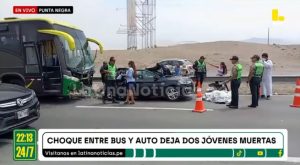 Dos fans de Shakira murieron en la Panamericana Sur tras choque entre bus y auto [VIDEO]