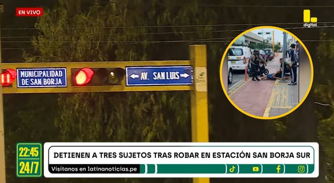 Policía capturó a tres delincuentes en el cruce de las avenidas San Borja Sur y San Luis [VIDEO]