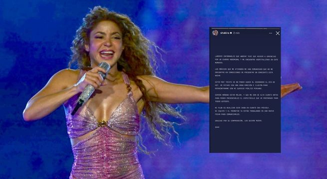 Shakira cancela su concierto en el Estadio Nacional por problemas de salud | FOTO