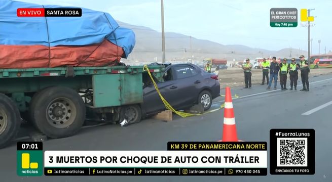 Trágico accidente deja tres muertos en plena Panamericana Norte